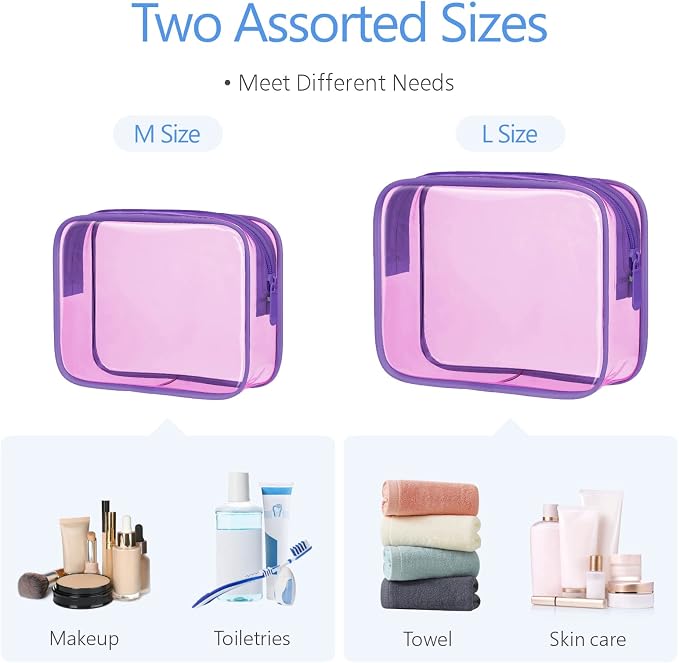 PACKISM 2 Pack Clear Toiletry Bags - Image 4