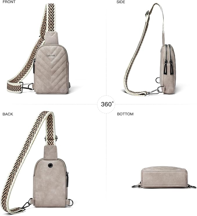 7L Sling Bag for Women Men Leather Small Sling Backpack Daypack Anti Theft - Image 6