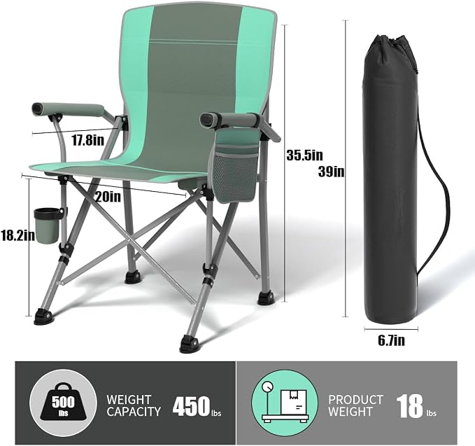 Oversized Camping Chair for Adults Heavy Duty, Heavy Duty Lawn Chair - Image 3