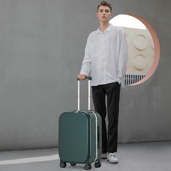 mixi Carry On Luggage, Travel Rolling Luggage Aluminum Frame PC Hardside - Image 2
