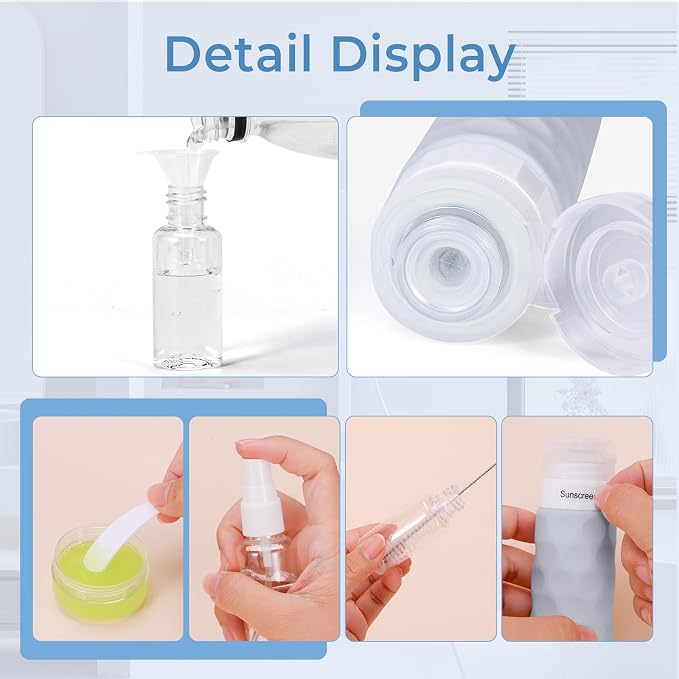 16pack Travel Bottles for Toiletries, TSA Approved Travel Size Containers Set - Image 5