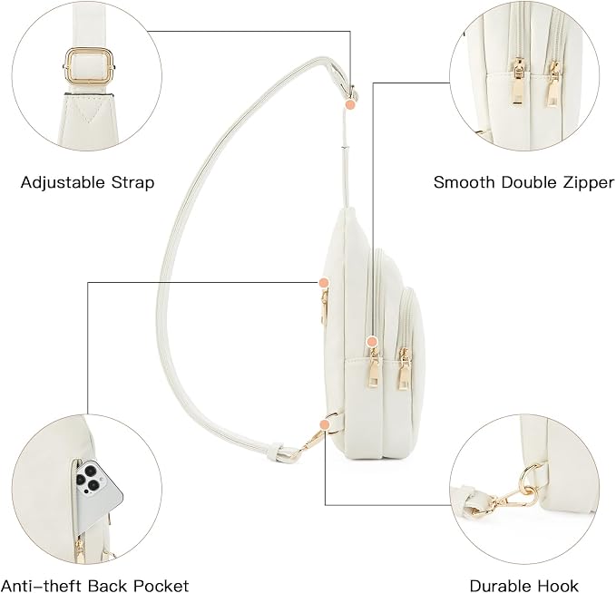 Telena Small Sling Bag for Women Leather Crossbody Fanny Packs Chest Bag for - Image 4