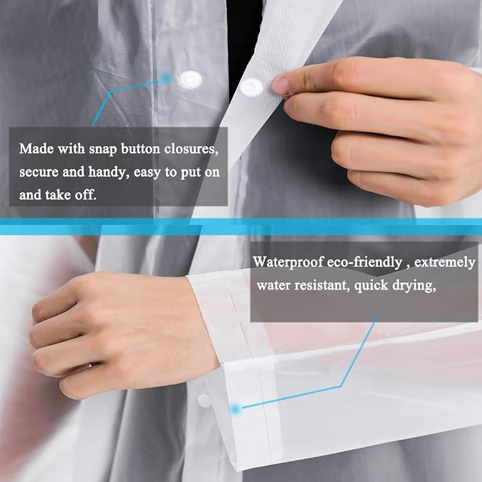Rain Coats - Reusable EVA Rain Ponchos - Image 5