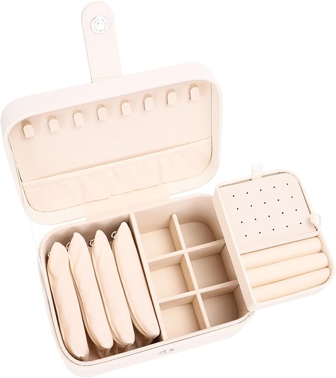 2 Layer Portable Jewelry Box, Large Jewelry Travel Case - Image 5