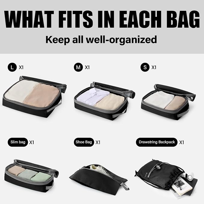6 Set Compression Packing Cubes - Image 5
