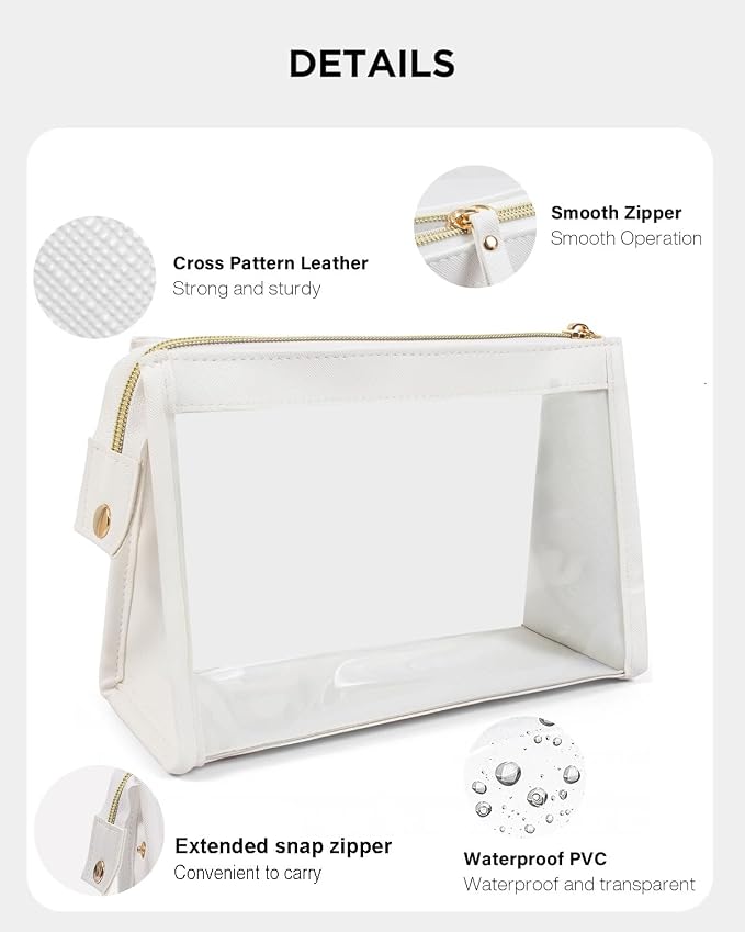 Small Clear Makeup Bag, Waterproof Clear Travel Toiletry Bag Case Cosmetic Bag - Image 4