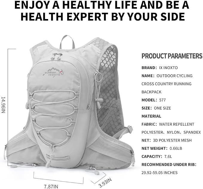 Running Hydration Vest for Men Women Water Backpack for Running 3L Running - Image 2