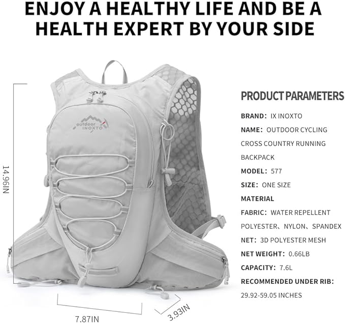 Running Hydration Vest for Men Women Water Backpack for Running 3L Running - Image 2