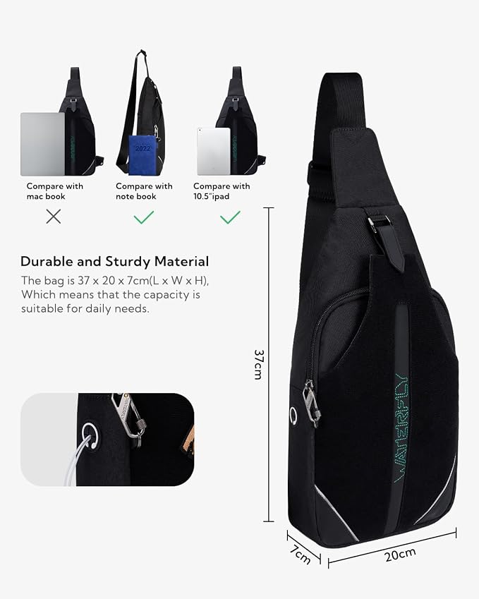 WATERFLY Small Crossbody Sling Backpack Anti Theft Backpack - Image 4