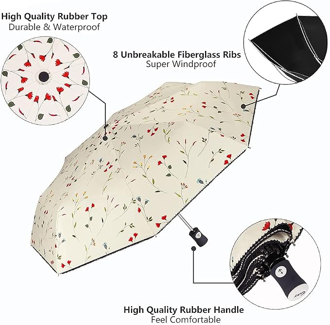 Cuby UV Sun Umbrella Compact Folding Umbrella lightweight Portable Manual - Image 3