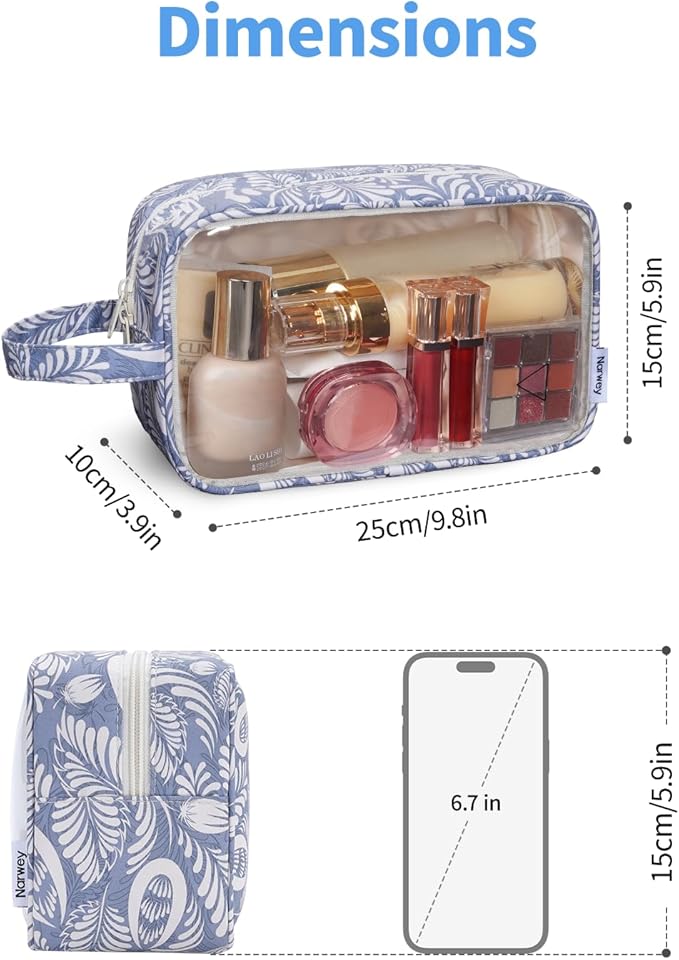 Narwey Clear Toiletry Bags for Traveling Women Men, Make Up Organizer, Skincare - Image 4