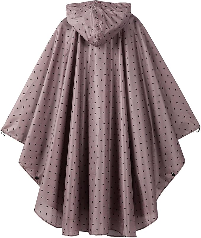Rain Poncho Jacket Coat Hooded Zipper Style - Image 6