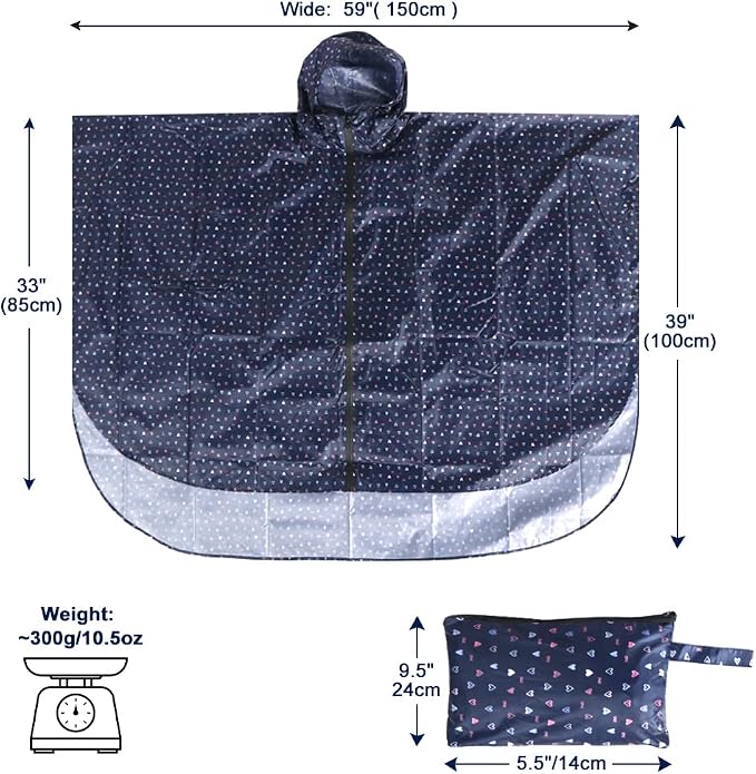 ANYOO Waterproof Rain Poncho Lightweight Reusable Hiking Hooded Coat Jacket - Image 5
