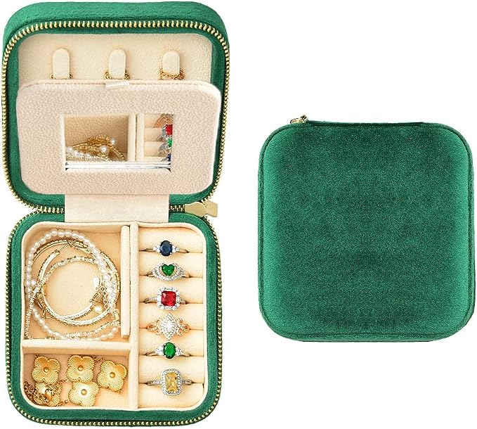 TAIMY Plush Velvet Travel Jewelry Box, Small Travel Jewelry Case, Portable Mini by TAIMY
