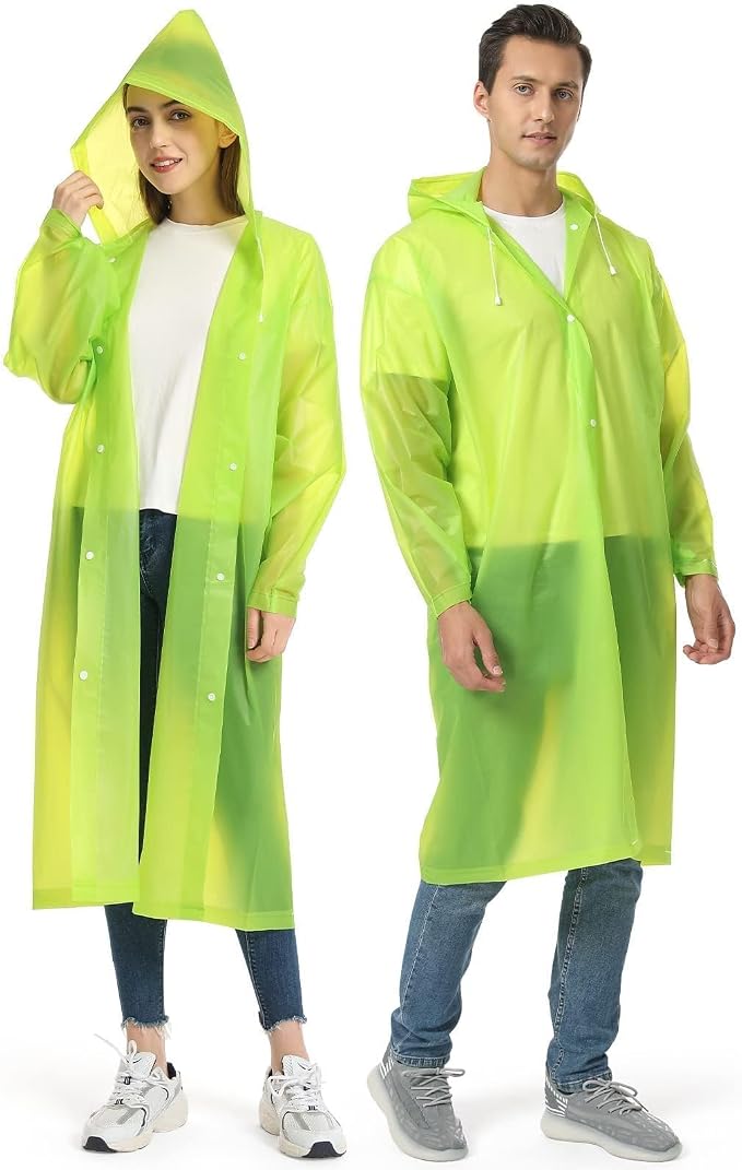 Opret 2 Pack Raincoats for Adults Reusable, EVA Rain Ponchos Lightweight Rain by Opret