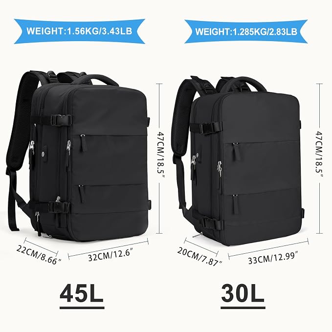 coowoz Large Travel Backpack For Women Men, Carry On Backpack, Hiking Backpack - Image 3