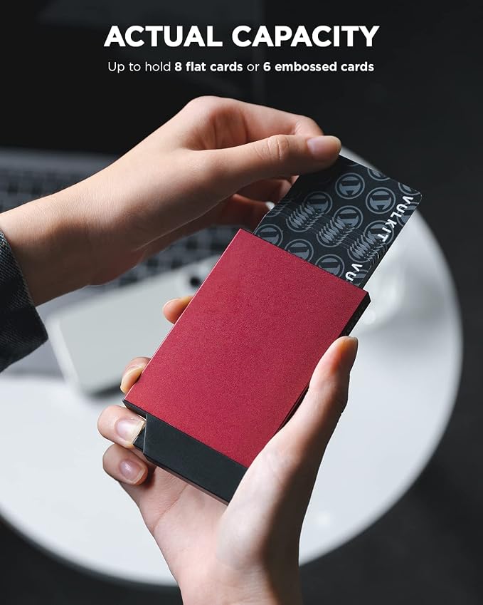 VULKIT Pop up Card Holder Minimalist Credit Card Holder RFID Blocking Slim - Image 2