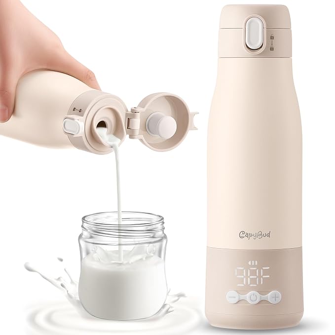 Portable Bottle Warmer for Travel, 12 Oz Milk Warmer for Breastmilk Formula by CapyBud