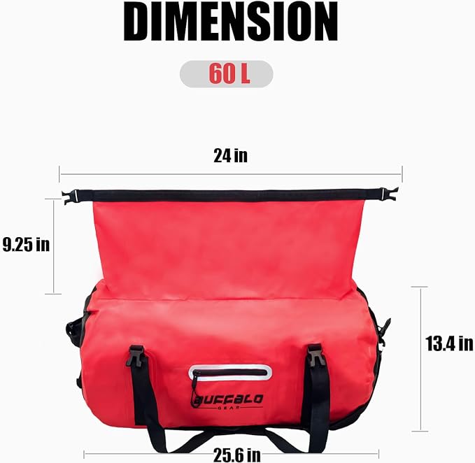 Buffalo Gear Waterproof Duffle Bag 40L 60L 80L Roll-top Dry Bag Heavy Duty - Image 7