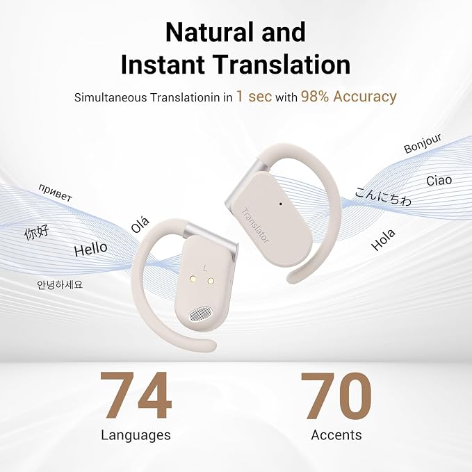 M9 Language Translator Earbuds Open-Ear Headphones Support 144 Languages & - Image 3
