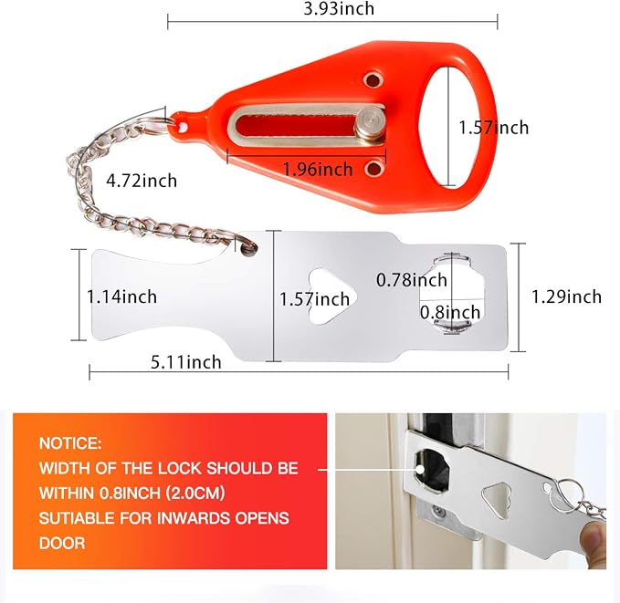 Home Security Door Lock, VIRIDI Portable Travel Doorlocks - Image 2