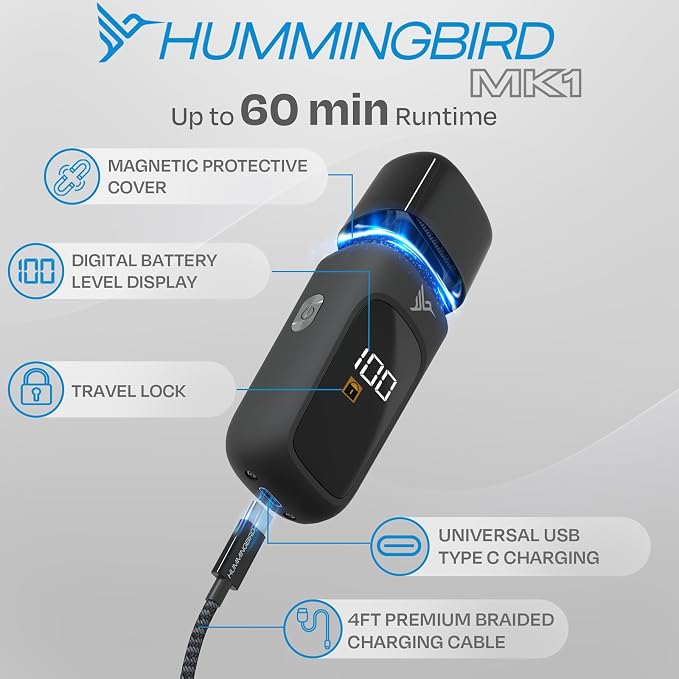 HUMMINGBIRD™ MK1 Compact Trimmer – Portable Electric Beard & Body Hair Trimmer - Image 4
