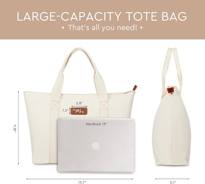 AW BRIDAL Monogram Canvas Tote Bag - Image 2