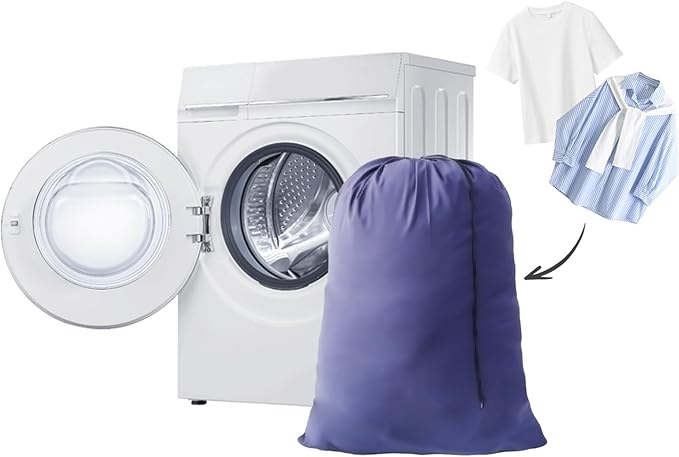 Extra Large Laundry Bag Blue 30"x40" Dirty Clothes Organizer - Image 4