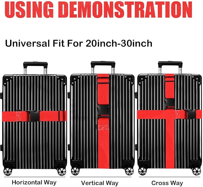 Luggage Straps for Suitcases TSA Approved-2 Pack Bright Personalized Luggage - Image 4