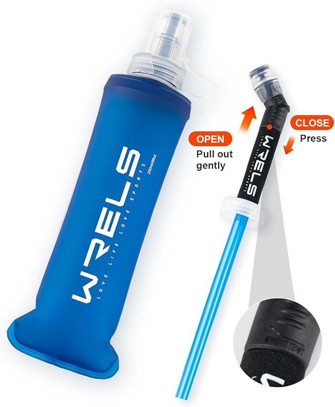 Folding Soft Flask Portable Collapsible Running Lightweight Water Bottle - Image 3