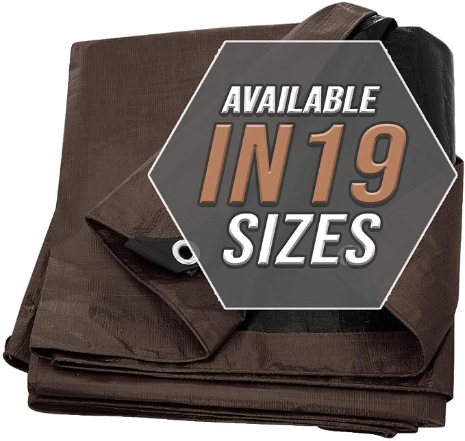 Tarp Cover Brown/Black Heavy Duty 50'X100' Thick Material, Waterproof, RV Or by Trademark+Supplies