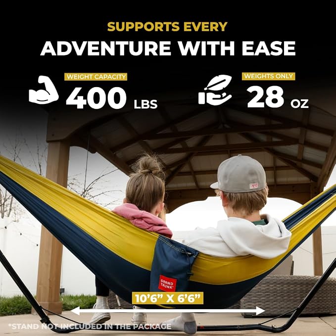 Grand Trunk Double Deluxe Parachute Nylon Hammock - 500lb Capacity Camping - Image 2
