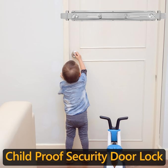 Door Barricade Bar with Door Hook Door Hanger Patented Design - Image 7