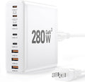 280W USB C Charger Block, 8-Port USB C Charging Station GaN III PD 65W Laptop by Ediliow