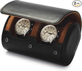 Oirlv Premium Leather Watch Roll Travel Case 2-Slot Watch Box by Oirlv