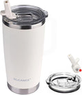 White 20oz Tumbler with Patented Easy-Clean Lid | Leakproof & No-Scrub Design by Patent-pendingstraw1secondoff1secondon3-secondclean