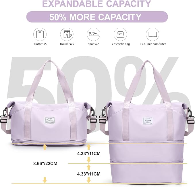 Travel Duffel Bag, Sports Tote Gym Bag, Shoulder Weekender Overnight Bag - Image 3