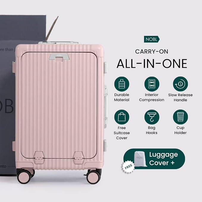 Nobl Travel Carry On Luggage, Noble Zipperless Aluminum Frame PC Hard Shell - Image 8