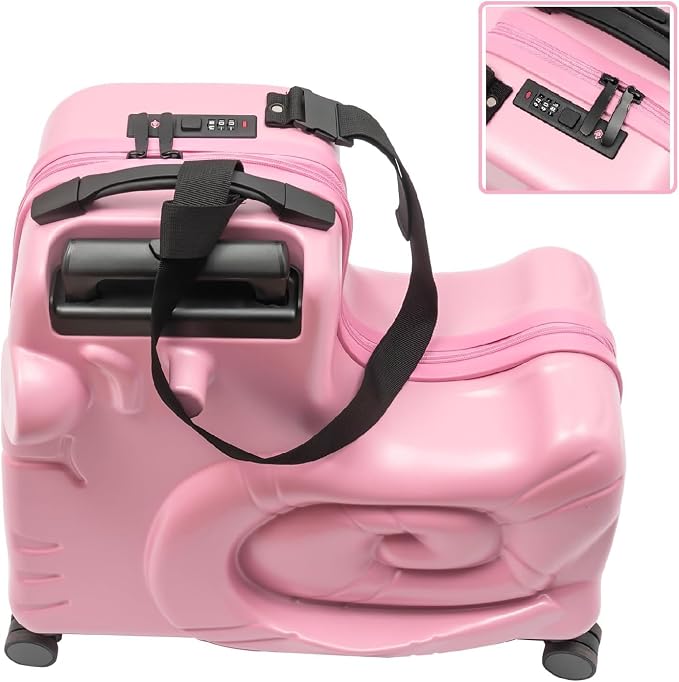 CNCEST 20" Kid's Ride-on Travel Suitcase, Rolling Luggage - Image 5