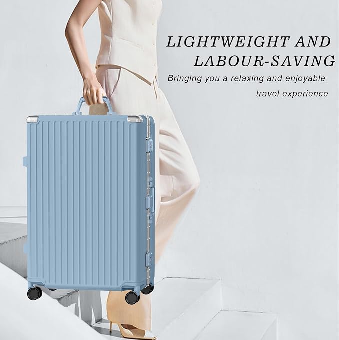 AnyZip Luggage Sets 2 Piece Aluminum Frame Carry On and Checked Suitcase PC ABS - Image 4