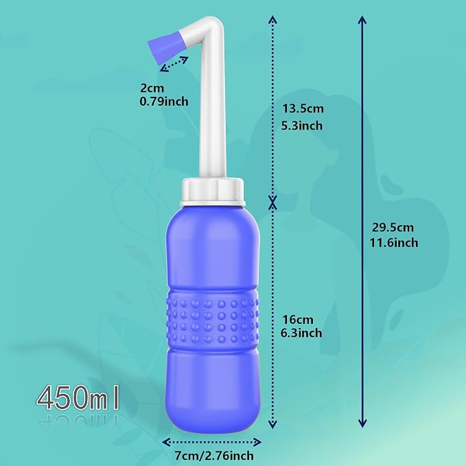 2PCS Blue+Green Peri Bottle for Postpartum Essentials, Feminine Care - 15oz - Image 7