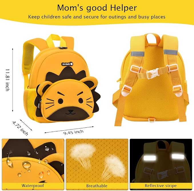 Padgene Toddler Backpacks Kids Preschool Backpack Waterproof Neoprene Animal - Image 3