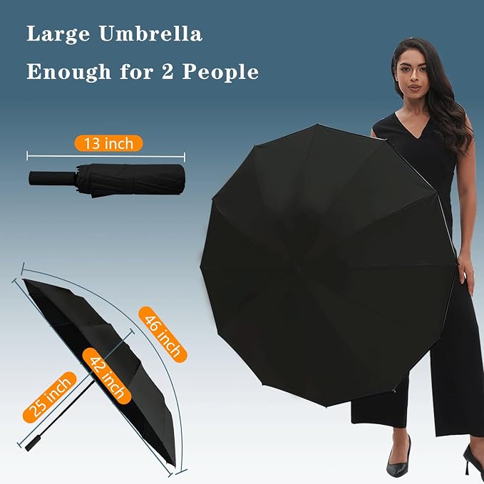 Large Double-Ribs Umbrella Automatic Folding Umbrella - Image 6