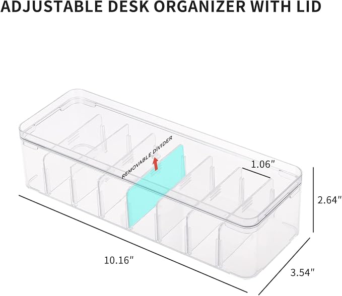 Yesesion 2pcs Clear Plastic Cable Organizer Boxes - Image 2