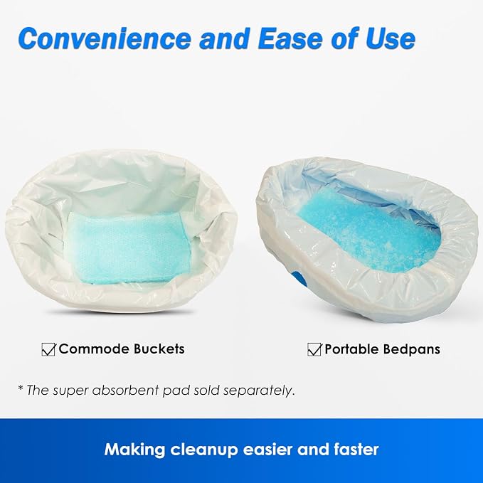 100 Count Enlarged Bedside Commode Liners - Image 6
