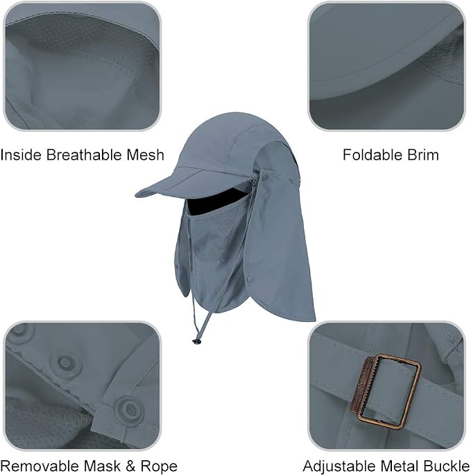 Foldable Sun Cap, Fishing Hats, UPF 50+ Protection Caps - Image 2