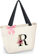 Vavabox Tote Bag, A-Z Initial Monogrammed Waterproof Tote Bag, Bridesmaid Gifts by Vavabox