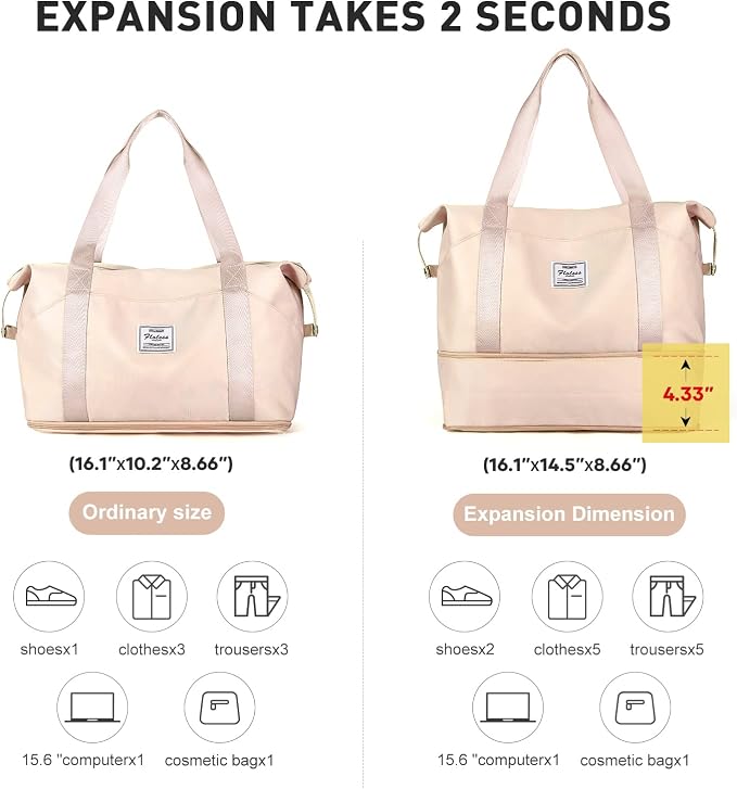 Travel Duffel Bag, Sports Tote Gym Bag, Shoulder Weekender Overnight Bag - Image 4