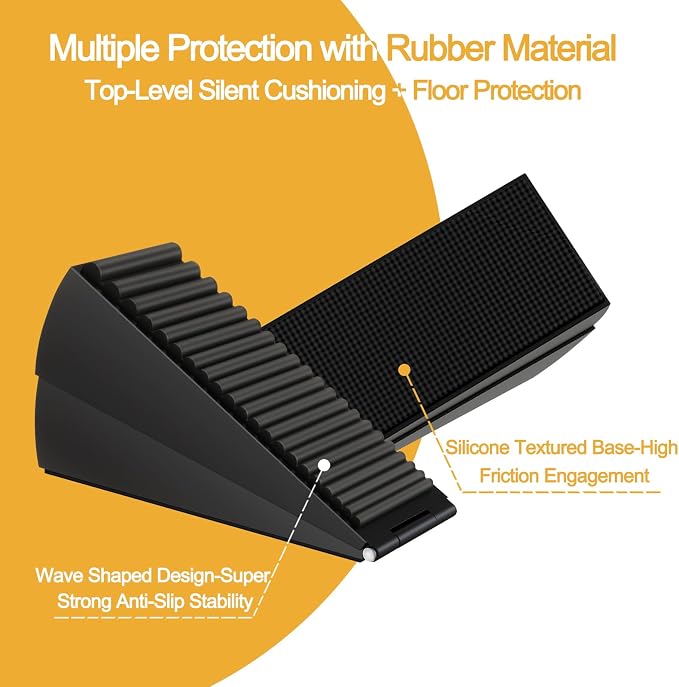 4 Pack Adjustable Spring Door Stoppers Heavy Duty, 3 Inches High Tall Large - Image 3