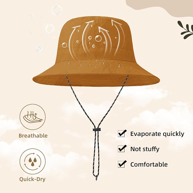 Durio Waterproof Bucket Hats for Woman UPF 50+ Sun Hat UV Protection Packable - Image 5